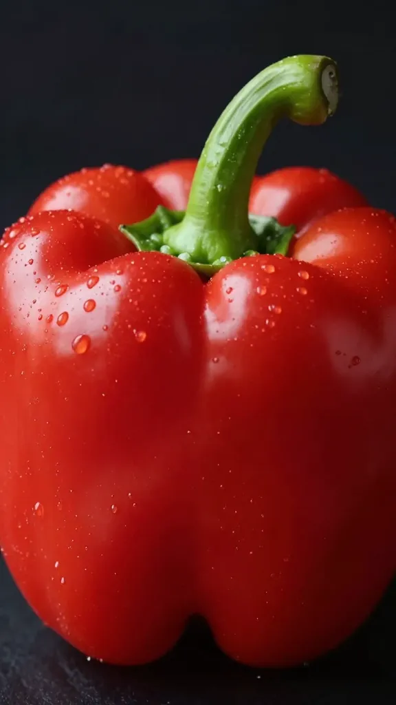 Vibrant red bell pepper.