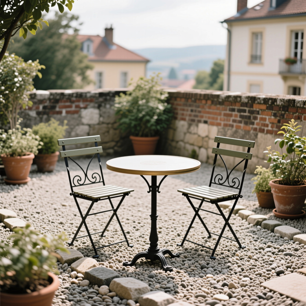 2. Bistro Seating Gravel Patio (European-Style)