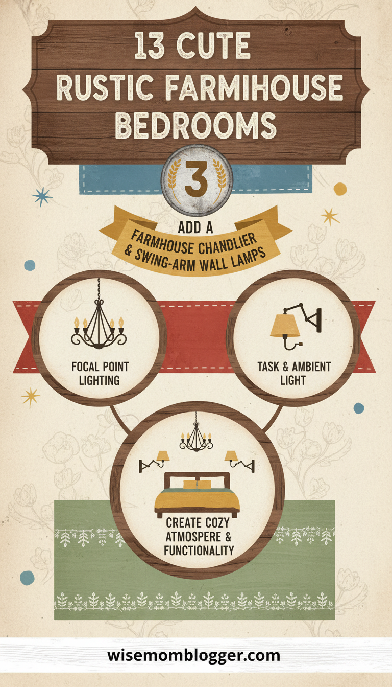 3. Add a Farmhouse Chandelier and Swing-Arm Wall Lamps