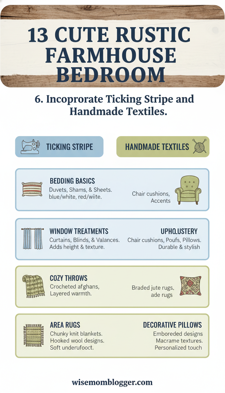 6. Incorporate Ticking Stripe and Handmade Textiles