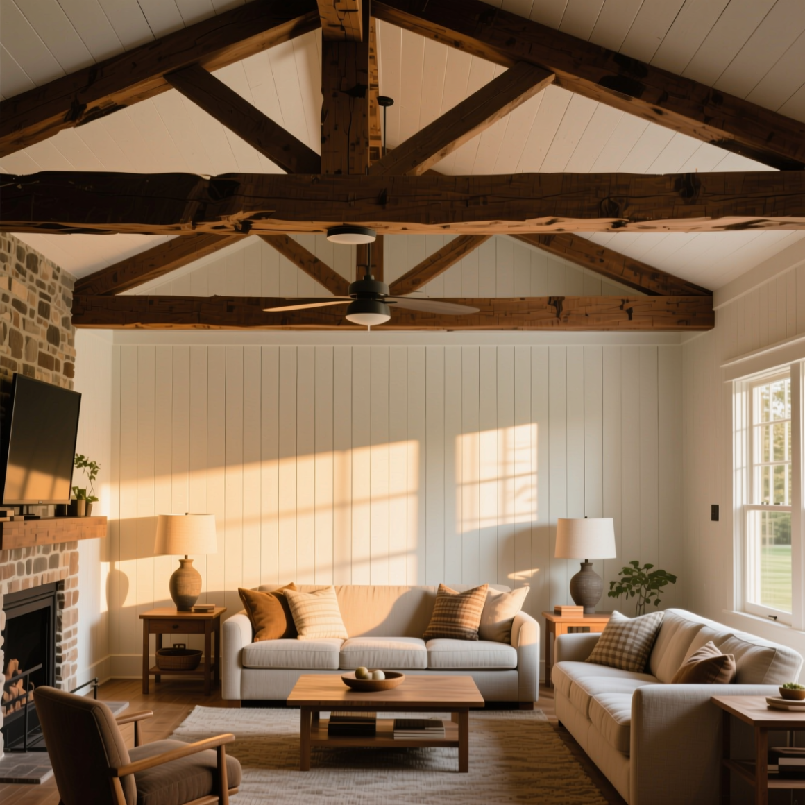 7. Highlight Architectural Details — Beams, Shiplap, and Paneling