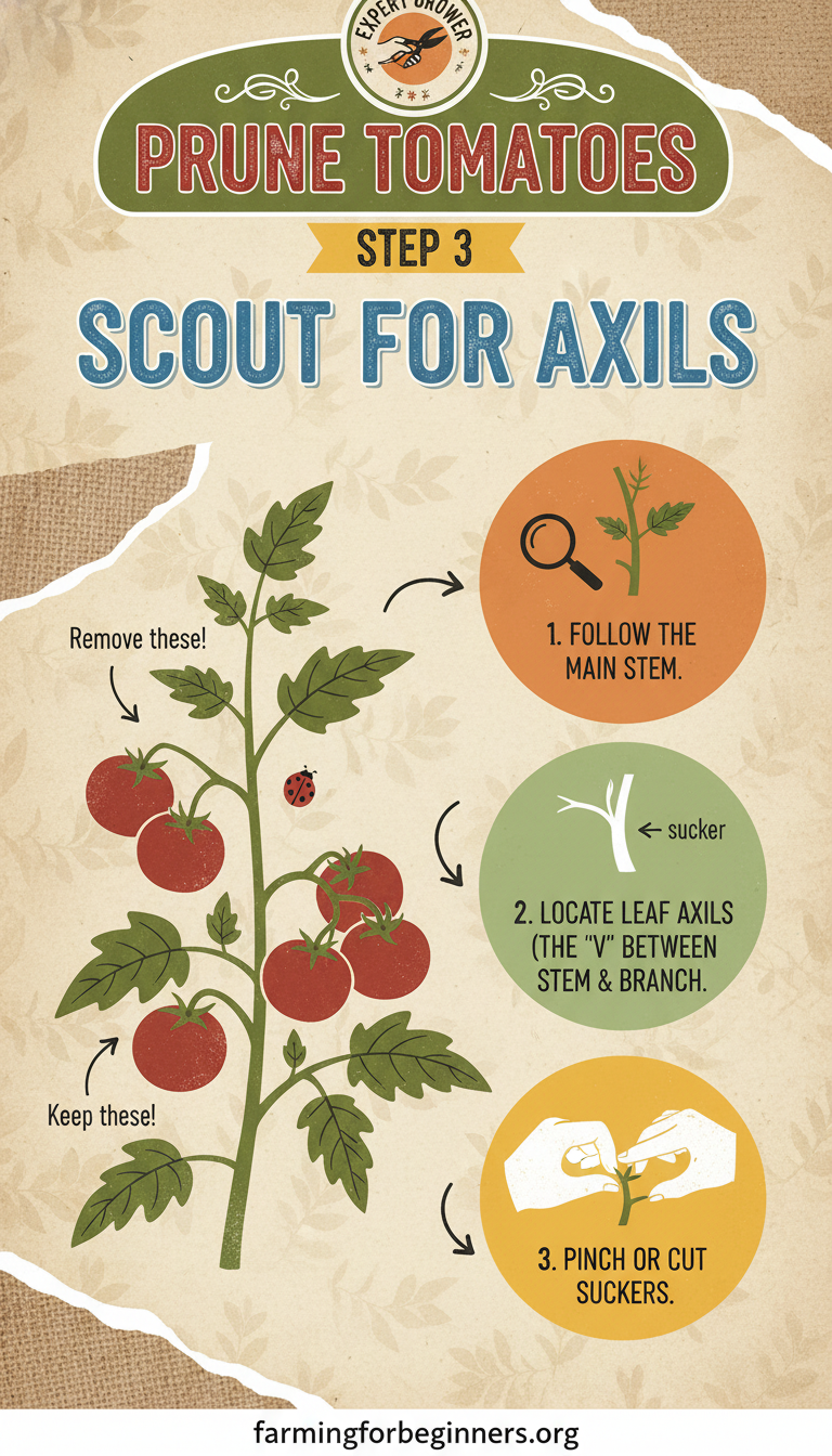 Step 3: Scout your plant the right way (so you don’t miss axils)
